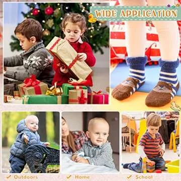 Eocom Thick Warm Wool Socks for Kids - 6 Pairs