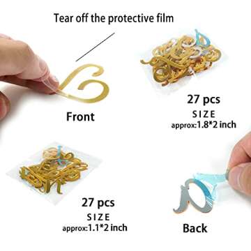 Acrylic Alphabet Number Cake Topper DIY Personalized Name Cupcake Toppers with A-Z Letter 0-9 Number Happy Birthday Sets for Custom Wedding Cake Decorations Baby Shower Party Supplies (Style1 Gold)