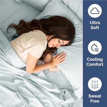 Twin XL Size 3 Piece Sheet Set - Comfy Breathable & Cooling Bed Sheets Set - Hotel Luxury Bedding for Women, Men, Kids & Teens - Deep Pockets, Easy-Fit, Super Soft & Wrinkle Free - Oeko-Tex - Ice Blue