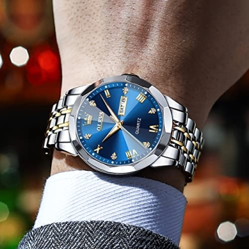 Luxury OLEVS Men's Diamond Analog Watch in Blue