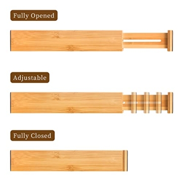 VaeFae Bamboo Drawer Dividers for Home Organization
