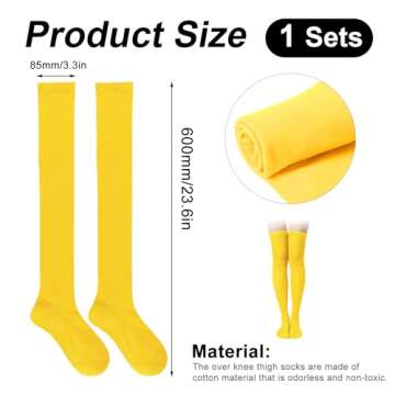 1 Pair Thigh High Socks, Cotton Soft Knee High Long Stockings Leg Warmers for Women Girls Christmas ...