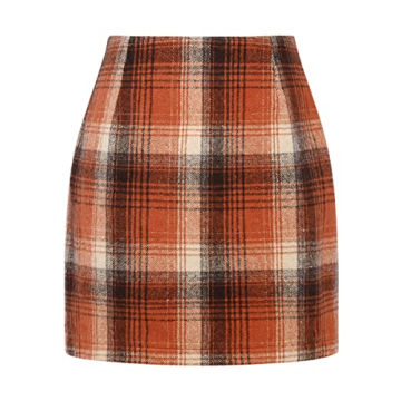 Orange Skirt for Women Trendy 2024 Fall Winter Halloween Skirt Clothes Cute Mini Pencil Plaid Short ...
