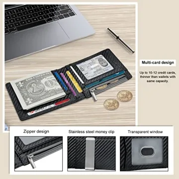 Wustentre Slim Airtag Wallet for Men, RFID Bifold Design