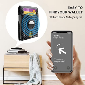 Wustentre Slim Airtag Wallet for Men, RFID Bifold Design