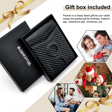 Wustentre Slim Airtag Wallet for Men, RFID Bifold Design