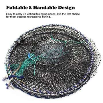 FREGITO Crab Trap, Collapsible Minnow Shrimp Lobster Crawfish Cast Net, Crab Snare Survival Equipment, 13in×23.6in