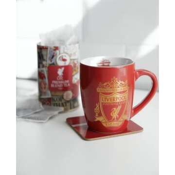 Liverpool FC Coffee Mug - Official LFC Red Bistro Mug - Liverpool Cup for LFC Fans (Ceramic, 10 oz)