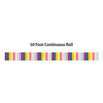 Teacher Created Resources Oh Happy Day Stripes Straight Rolled Border Trim - 50 ft - Decorate Bullet...