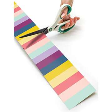 Teacher Created Resources Oh Happy Day Stripes Straight Rolled Border Trim - 50 ft - Decorate Bulletin Boards, Walls, Desks, Windows, Doors, Lockers, Schools, Classrooms, Homeschool & Offices