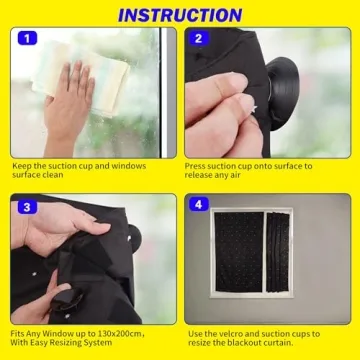 Adjustable Goabroa Portable Blackout Curtains for Any Window Size