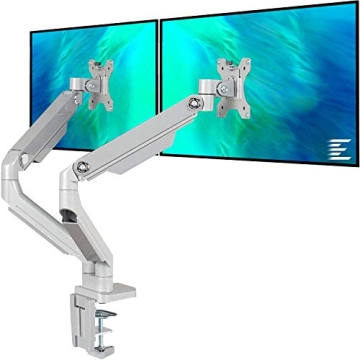 EleTab Dual Arm Monitor Stand - Height Adjustable Desk Monitor Mount Fits for 2 Computer Screens 17 ...