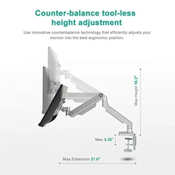 EleTab Dual Arm Monitor Stand for 2 Computer Screens