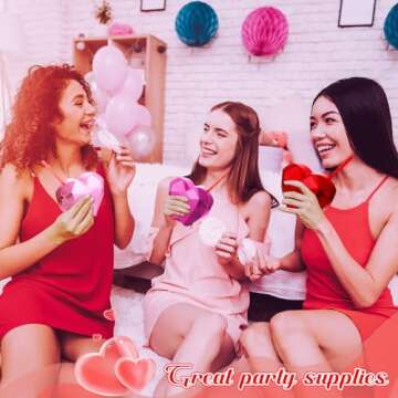 Hsei 6 Pcs Heart Shaped Cup with Lid and Straw 20 oz Heart Tumbler Gifts Plastic Drink Cups Reusable for Kids Adults Birthday Cocktail Party Favor Supplies