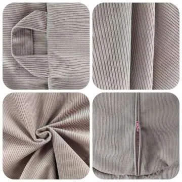 3FT Memory Foam Bean Bag Chairs for Teens or Adults with Filling Bean Bag Sofa with Handle Super Soft Washable Corduroy Fabric Lazy Sofa 3 Foot Beige