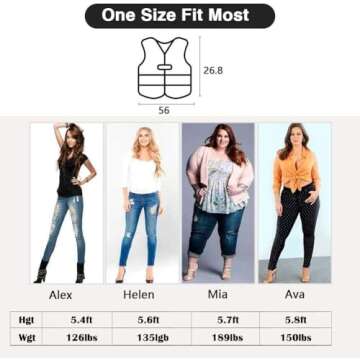 JSungo High Visibility Safety Vest 10 Pack ANSI Class 2 Security Vest with 2 Inch Reflective Silver Strip, Women Construction Vest for Night Running, Jogging, Cycling Walking (Pink)