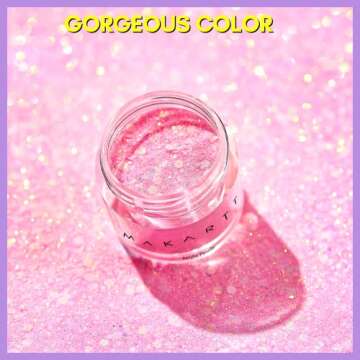 Makartt Acrylic Powder - 2oz Pink Gold Glitter for DIY Nail Art & Extensions