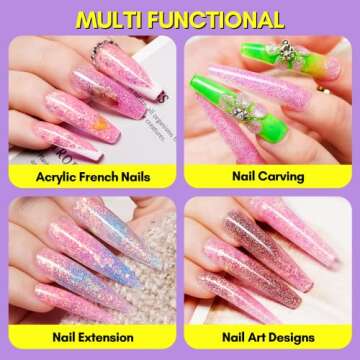 Makartt Pink Gold Glitter Acrylic Powder for Nails