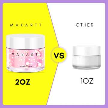 Makartt Pink Gold Glitter Acrylic Powder for Nails