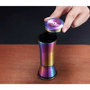 Rainbow Salt And Pepper Shakers, Kyraton Titanium Plating Stainless Steel Salt And Pepper Grinders Refillable Pepper Grinder, Pepper Mill, Salt Grinder, Salt Shaker, Salt Pepper Shaker Set of 2