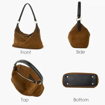 DONAIN Brown Suede Hobo Bag for Women - Stylish and Versatile