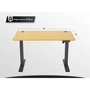 FEZIBO Electric Standing Desk, 40 x 24 Inches Height Adjustable Stand up Desk, Sit Stand Home Office Desk, Computer Desk, Bamboo