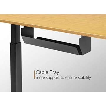 FEZIBO Electric Standing Desk, 40 x 24 Inches Height Adjustable Stand up Desk, Sit Stand Home Office Desk, Computer Desk, Bamboo