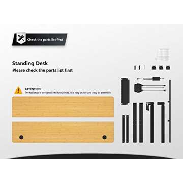 FEZIBO Electric Standing Desk, 40 x 24 Inches Height Adjustable Stand up Desk, Sit Stand Home Office Desk, Computer Desk, Bamboo