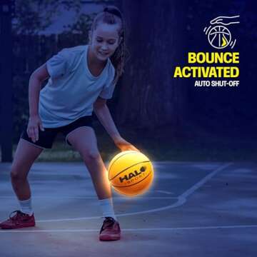 Halo Sport Rechargeable Light Up Basketball - Glow in The Dark Ball Accessories for Boys 8-13