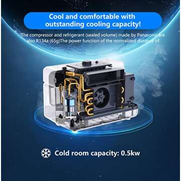 Portable Air Conditioner, 2000BTU Compact Air Cooler,6 Wind Speeds Tent Air Conditioner can be used ...