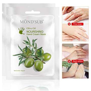 MOND'SUB] 5 Pairs Mineral Olive Oil Moisturizing Hand Masks | Moisturizer Hands Mask for Women & Men | Premium Hydrating Gloves for Dry Hands & Damaged Skins With Rich Vitamin E and A…