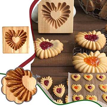 Wooden Cookie Biscuit Mold Cookie Cutters Wooden Cookie Molds 3D Baking Mold Funny Embossing Craft D...
