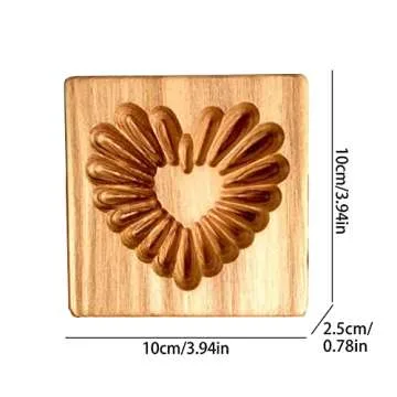 Wooden Cookie Biscuit Mold Cookie Cutters Wooden Cookie Molds 3D Baking Mold Funny Embossing Craft Decorating Baking Tool,for Christmas Thanksgiving Halloween Easter Kitchen DIY (Mold - B)