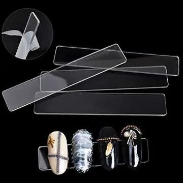 1PCS Transparent Acrylic Nail Art Display Holder, BetterJonny 50PCS Nail Stand with 3M Double Sided Tape for Professional Salon False Nail Sample Display