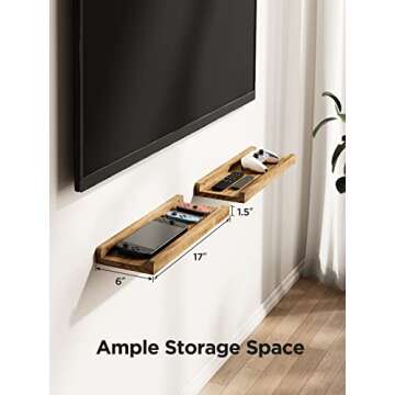 AMADA Floating Shelves - Stylish Wall Mounted Wood Shelves