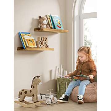 AMADA Floating Shelves - Stylish Wall Mounted Wood Shelves