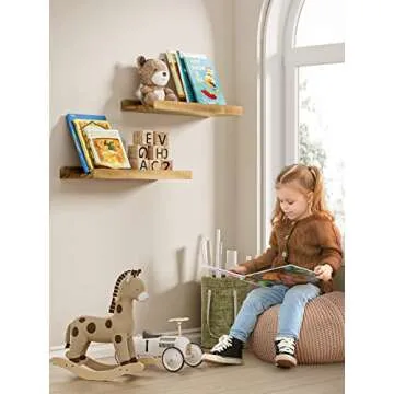 AMADA Floating Shelves - Stylish Wall Mounted Wood Shelves