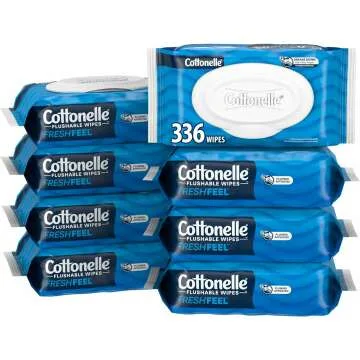 Cottonelle Flushable Wet Wipes, 8 Packs of 42