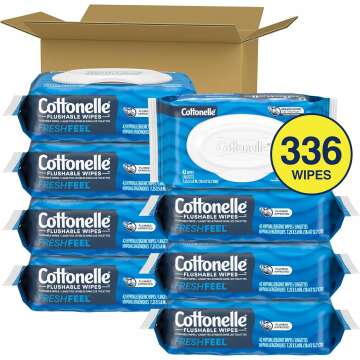 Cottonelle Flushable Wet Wipes, 8 Packs of 42
