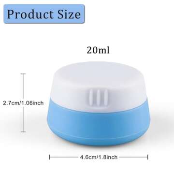 Kitchen GIMS Travel Containers 6 Pack 0.7oz Silicone Jars