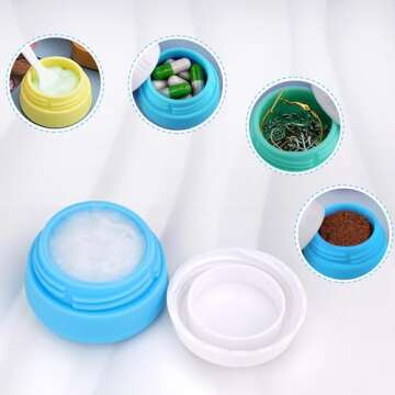 Kitchen GIMS Travel Containers 6 Pack 0.7oz Silicone Jars