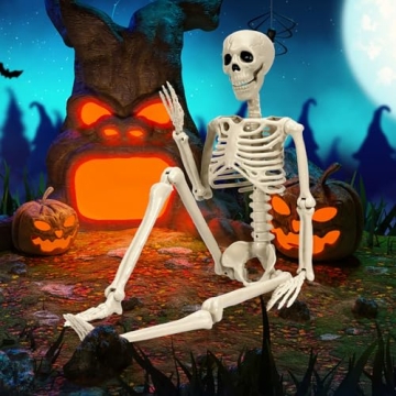 Sizonjoy 36" Posable Halloween Skeleton for Decor