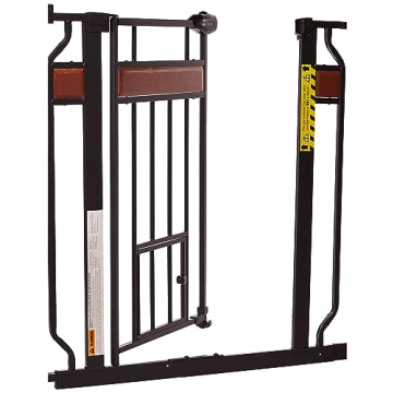 Stylish Extra Wide Pet Gate with Small Door Access