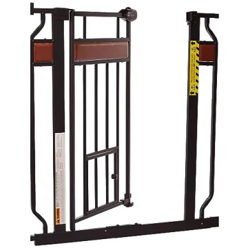 Stylish Extra Wide Pet Gate with Small Door Access