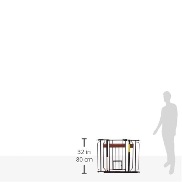 Stylish Extra Wide Pet Gate with Small Door Access