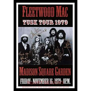Framed Fleetwood Mac TUSK Tour 1979 Poster | Vintage Rock Art 12x18