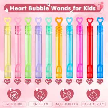 Valentine's Mini Bubble Wands Party Favors for Kids