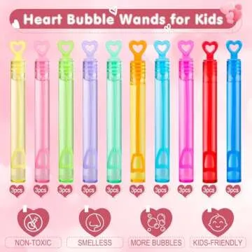 Valentine's Mini Bubble Wands Party Favors for Kids