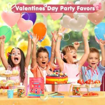 Valentine's Mini Bubble Wands Party Favors for Kids
