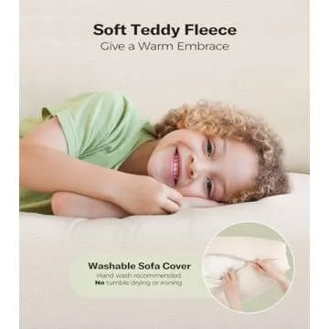 Welzona Loveseat Sofa, 51" Love Seat, Comfy Teddy Small Loveseat for Small Spaces, Tool-Free Setup Sofa Couch for Bedroom, All-Wood Couches for Living Room, No Pillow Included, Beige